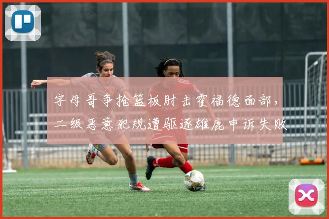 字母哥争抢篮板肘击霍福德面部,二级恶意犯规遭驱逐雄鹿申诉失败
