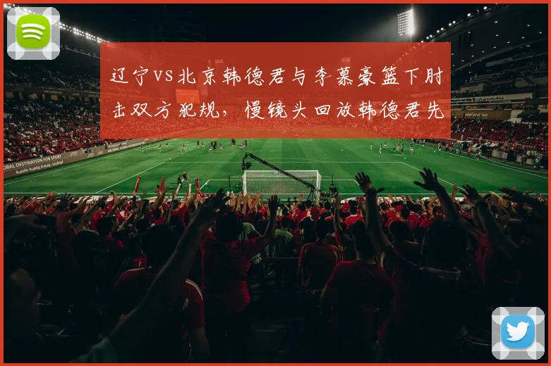 辽宁vs北京韩德君与李慕豪篮下肘击双方犯规，慢镜头回放韩德君先挥肘却未额外处罚